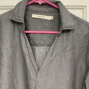 Love 8 Long Sleeve Pullover Shirt Size Medium Stonewash Gray